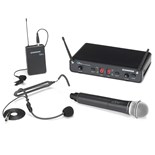 SISTEMA MICRO S/ FIOS HEADSET + LAPELA + MAO UHF SAMSON Concert 288 All-In-One