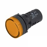 AVISADOR REDONDO PARA PAINEL 12V 22mm DIAM. AMARELO