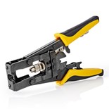 ALICATE CRAVAR FICHAS COMPRESSAO 3 EM 1 (F/ BNC/ RCA)