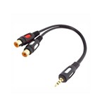 CABO JACK 3.5 STEREO / 2xRCA FEMEA 0,2MT