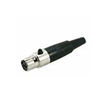 FICHA MINI XLR FEMEA 4 PINOS PARA EXTENSAO