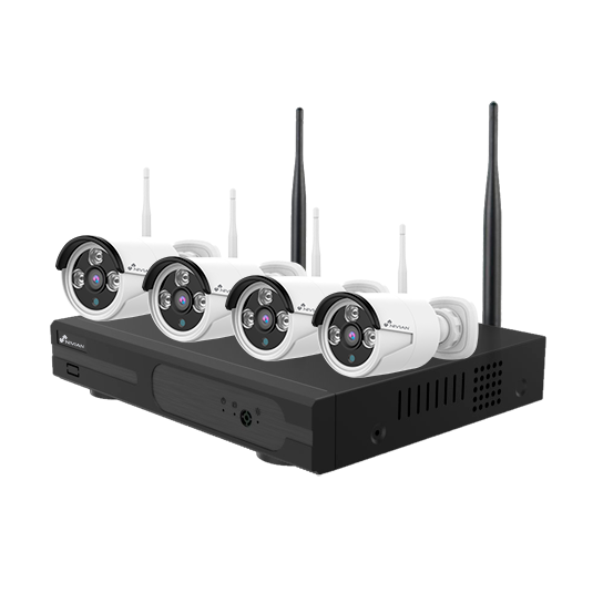 KIT 4 CAMERAS POE WI-FI COM NVR 8 CANAIS PLUG & PLAY + HDD 1TB