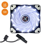 VENTILADOR 12VDC 120X120X25mm COM LEDS BRANCOS