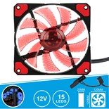 VENTILADOR 12VDC 120X120X25mm C/LED VERMELHO