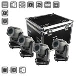 4X MOVING HEAD BEAM / SPOT / WASH LED 120W COM CASE