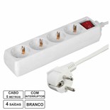 EXTENSAO CORRENTE SCHUKO 4 VIAS + INTERRUPTOR 5MTS