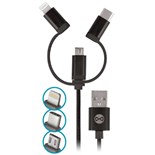 CABO USB-A MACHO PARA MICRO USB-B / USB-C / LIGHTNING APPLE 8P 1MT