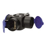 FICHA TRIPLA SCHUKO COM TAMPA IP44