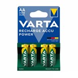 PACK 4 BATERIAS RECARREGAVEIS AA 2600mAh VARTA