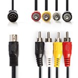 EXTENSAO DIN 5P MACHO / 4 RCA MACHO 1MT