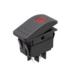 INTERRUPTOR BASCULANTE AUTOMOTIVO LUMINOSO 20A/12VDC VERMELHO