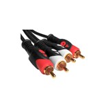 EXTENSAO 2 RCA MACHO / 2 RCA MACHO DOURADO 3MTS     