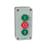 CAIXA C/ 3 INTERRUPTORES VERDE E VERMELHO 1 NO 1NC 1NO IP65