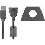 CABO USB A MACHO/ USB A FEMEA C/ SUPORTE PAINEL 2m