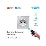TOMADA DE PAREDE EM VIDRO WI-FI C/ MEDIDOR CONSUMO
