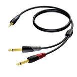 CABO AUDIO JACK 3.5MM ST - 2 x JACK MACHO 6.3 1.5MT PROCAB