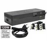 ALIMENTADOR PC 15-24V 6A COM 10 FICHAS E USB