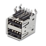 FICHA USB-A FEMEA DUPLA 90º CIRCUITO IMPRESSO