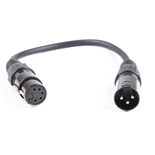 ADAPTADOR XLR 3 PINOS MACHO PARA 5 PINOS FEMEA 30CM