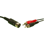 EXTENSAO AUDIO DIN 5P MACHO / 2x RCA MACHO 