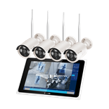 KIT 4 CAMARAS VIGILANCIA IP66 C/ LCD 10.1" WIFI TUYA