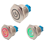 INTERRUPTOR ANTI VANDALO Ø19mm OFF-ON 12V VERDE/VERMELHO  