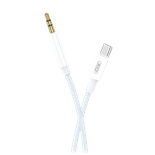 CABO USB-C MACHO / JACK 3.5mm MACHO BRANCO 1MT