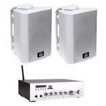 KIT AMPLIFICADOR 220V 60W C/ 2 COLUNAS 4" 20W VSOUND