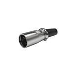FICHA XLR 5 PINOS MACHO C/ PROTEÇAO CABO