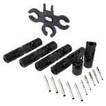 FICHA SOLAR MC4 MACHO + FÊMEA + TERMINAIS 2,5x4mm2 PACK 5 UNID.