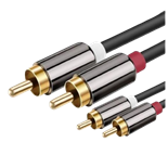 EXTENSAO 2 RCA MACHO / 2 RCA MACHO DOURADO 1MT