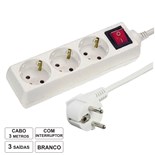 EXTENSAO CORRENTE SHUKO 3 VIAS + INTERRUPTOR 3X1.5mm 3MTS