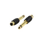 ADAPTADOR JACK 6.5 MACHO MONO / RCA FEMEA DOURADO