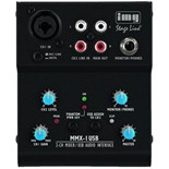 MESA DE MISTURA AUDIO MINIATURA 2 CANAIS AUX MIC USB