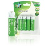 PILHAS RECARREGAVEIS NI-MH 2000mA LR6 AA (PK4)