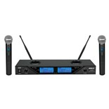 MICROFONE S/FIOS 2 CANAIS UHF 8 FREQ.