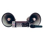 KIT AMPLIFICADOR 230V/12VDC + 2 CORNETAS + MICROFONE MARK
