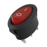 INTERRUPTOR OVAL SIMPLES ON-OFF COM LUZ  5A 250V